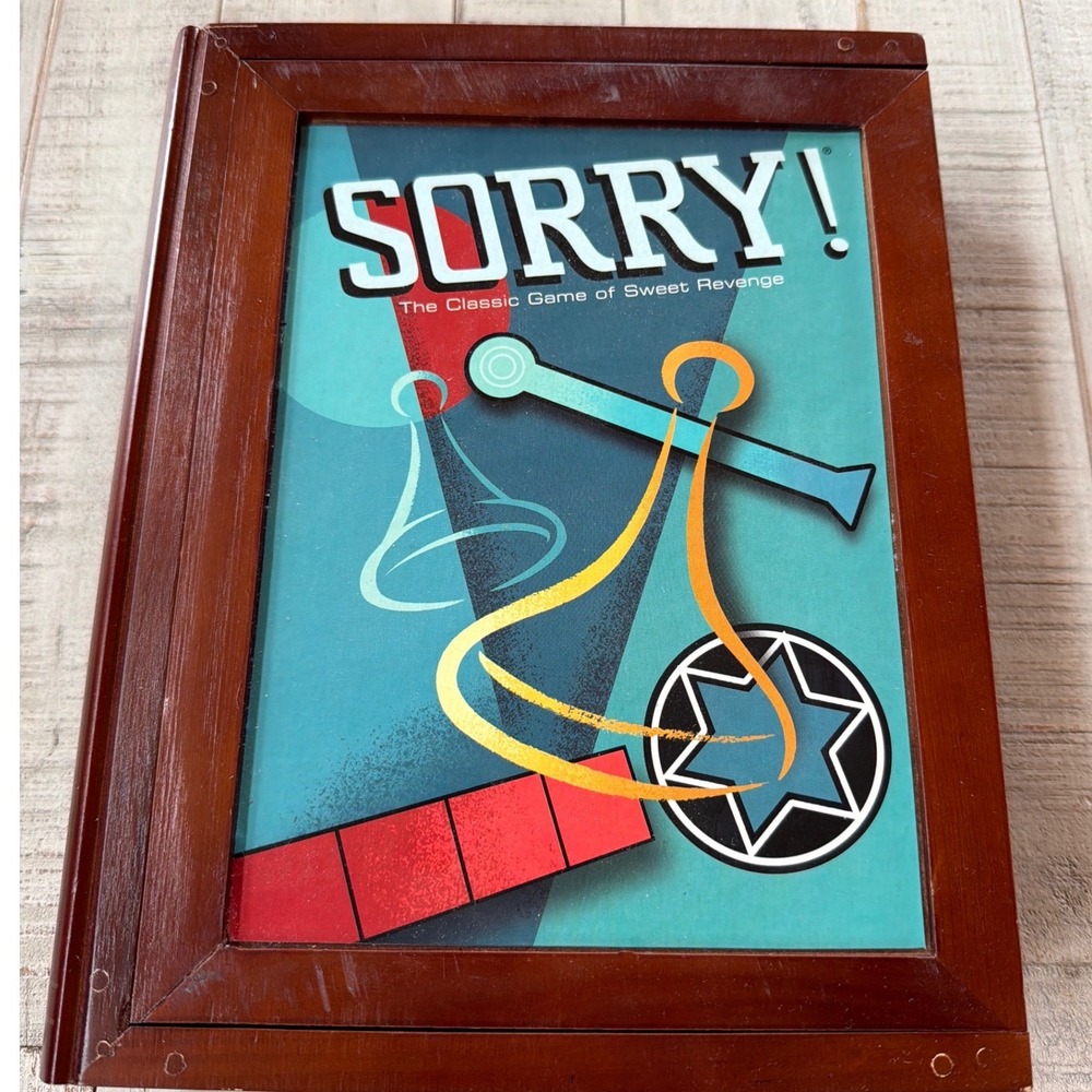 Parker Brothers Sorry Vintage Collection Board Game Wooden Book Box Sealed Cards